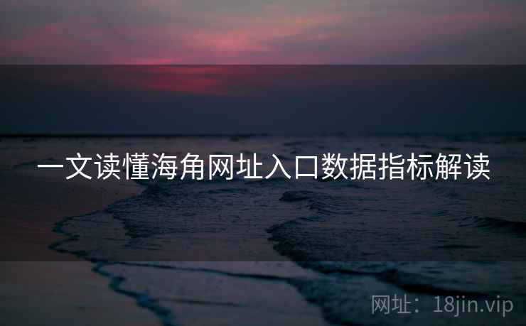一文读懂海角网址入口数据指标解读